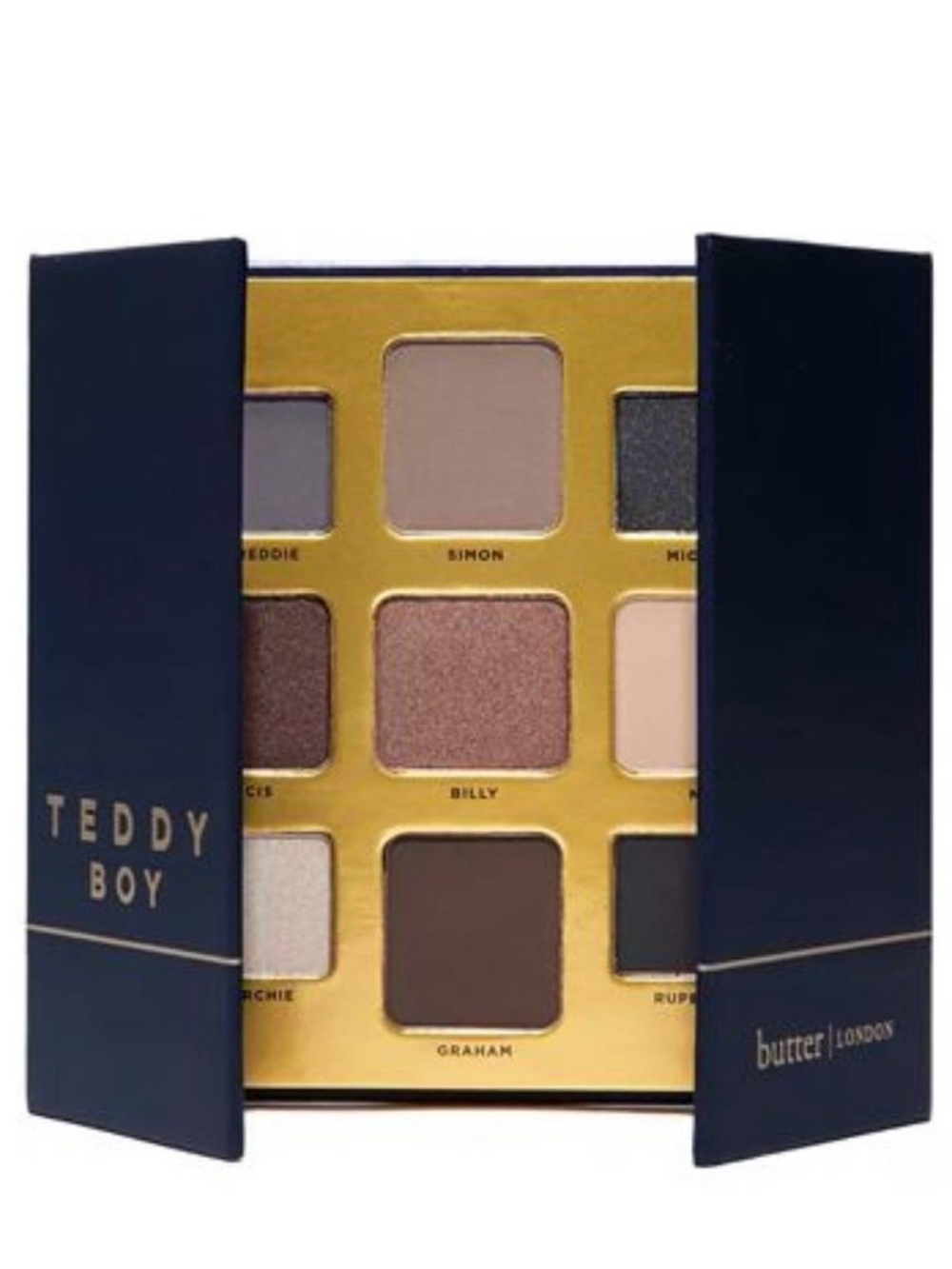 butter LONDON Teddy Boy Neutral & Warm Nine-Shadow Palette in Navy & Gold
